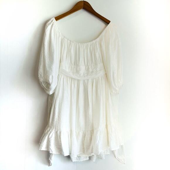 🆕 Hello Molly This is Espionage milk maid boho style mini dress white sz S/4 - Picture 2 of 14